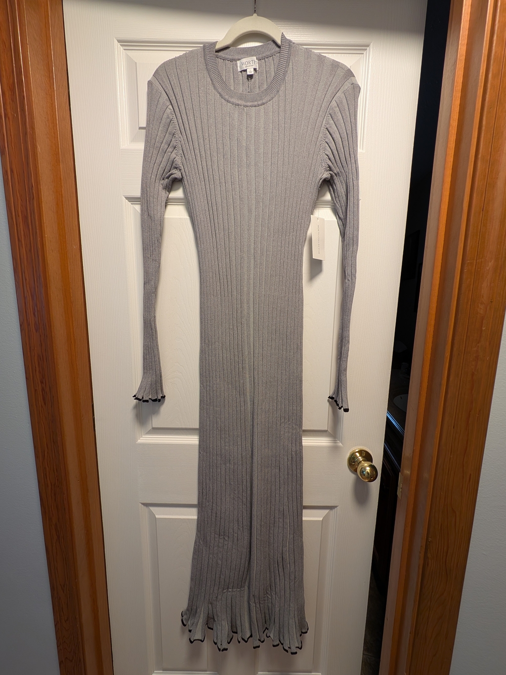 Bentley Dress Heather Gray Black Trim
